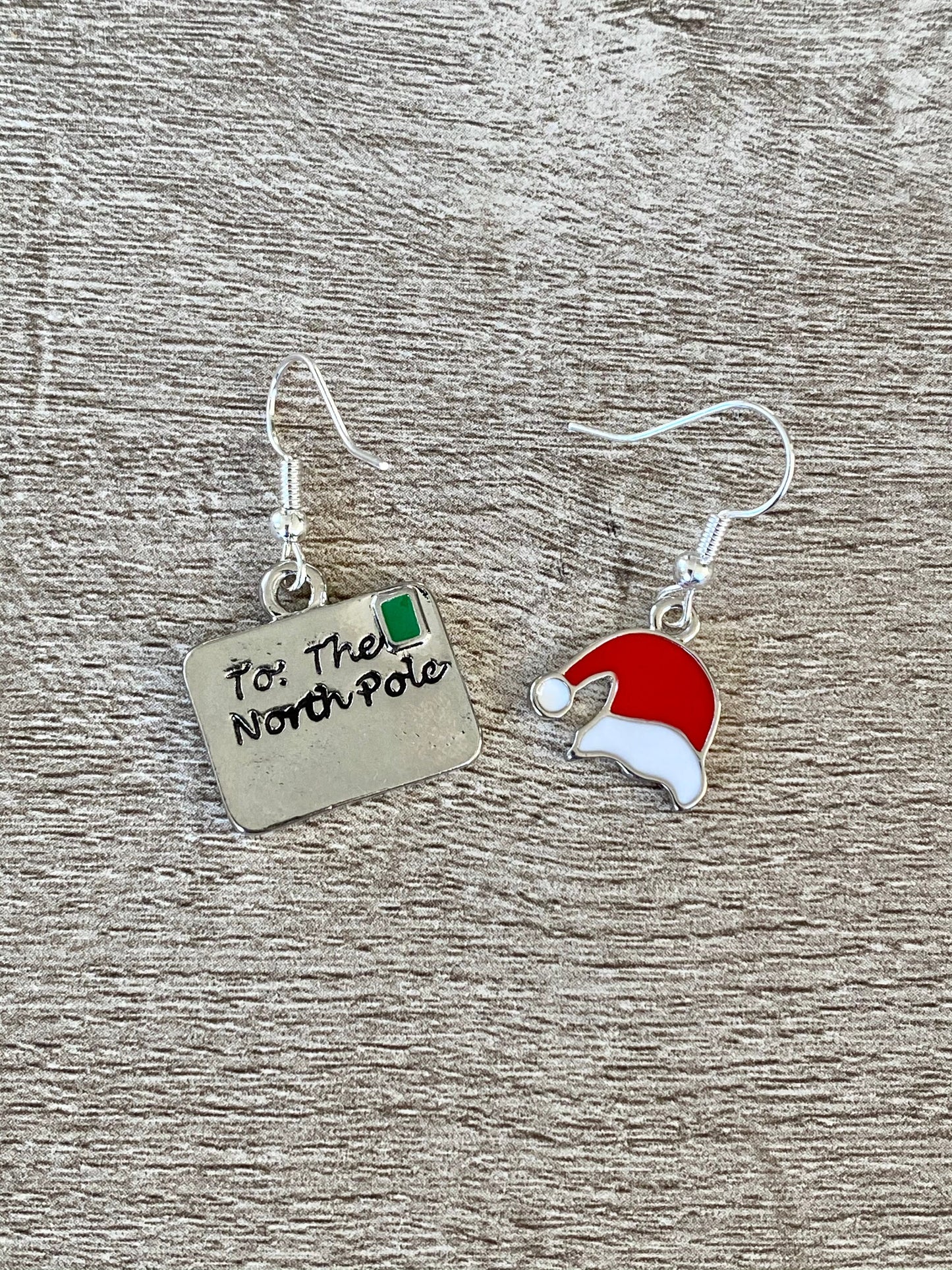 Santa Hat and Letter To Santa Mismatched Earrings