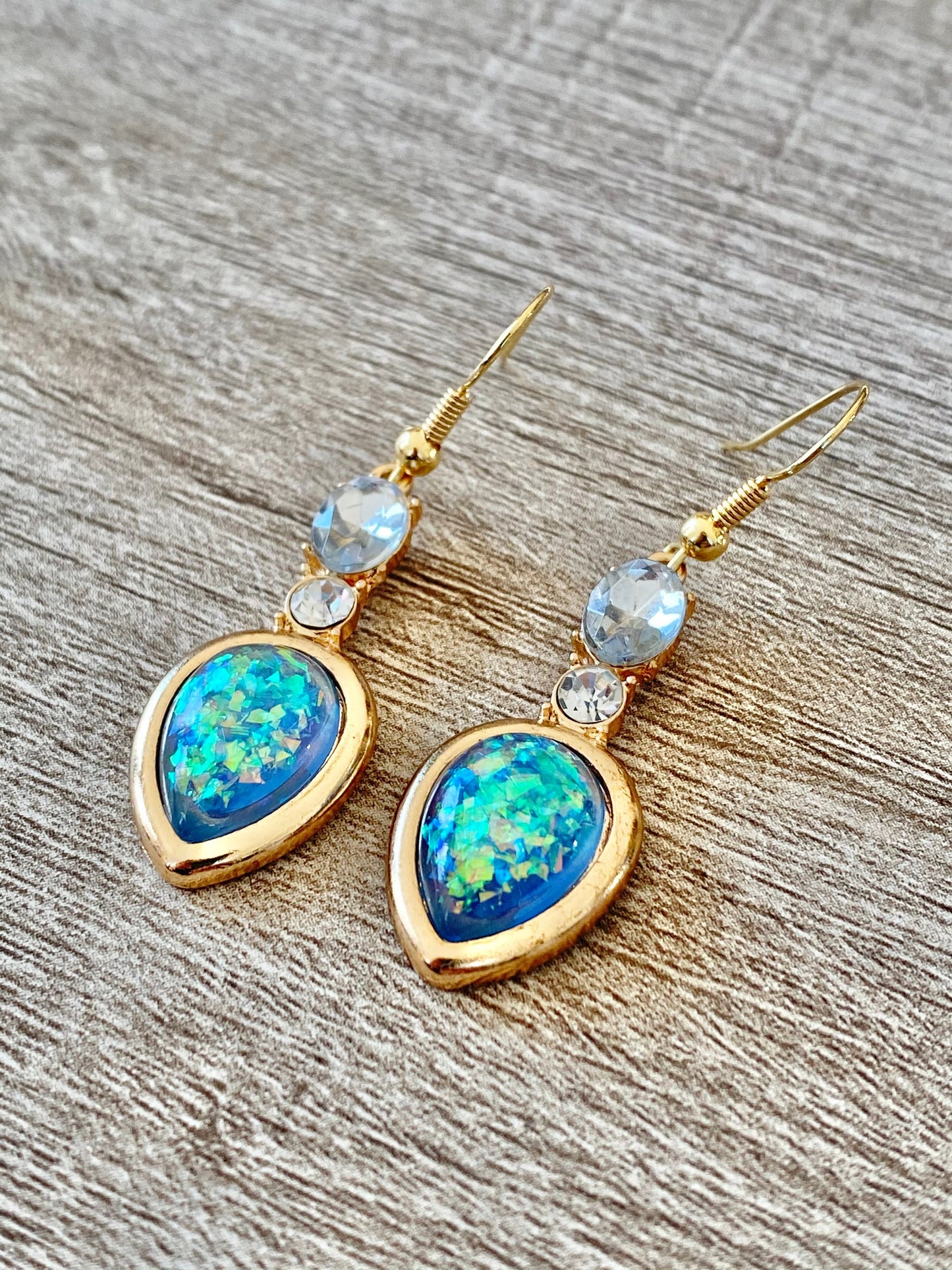 Open Teardrop Gemstone Earrings