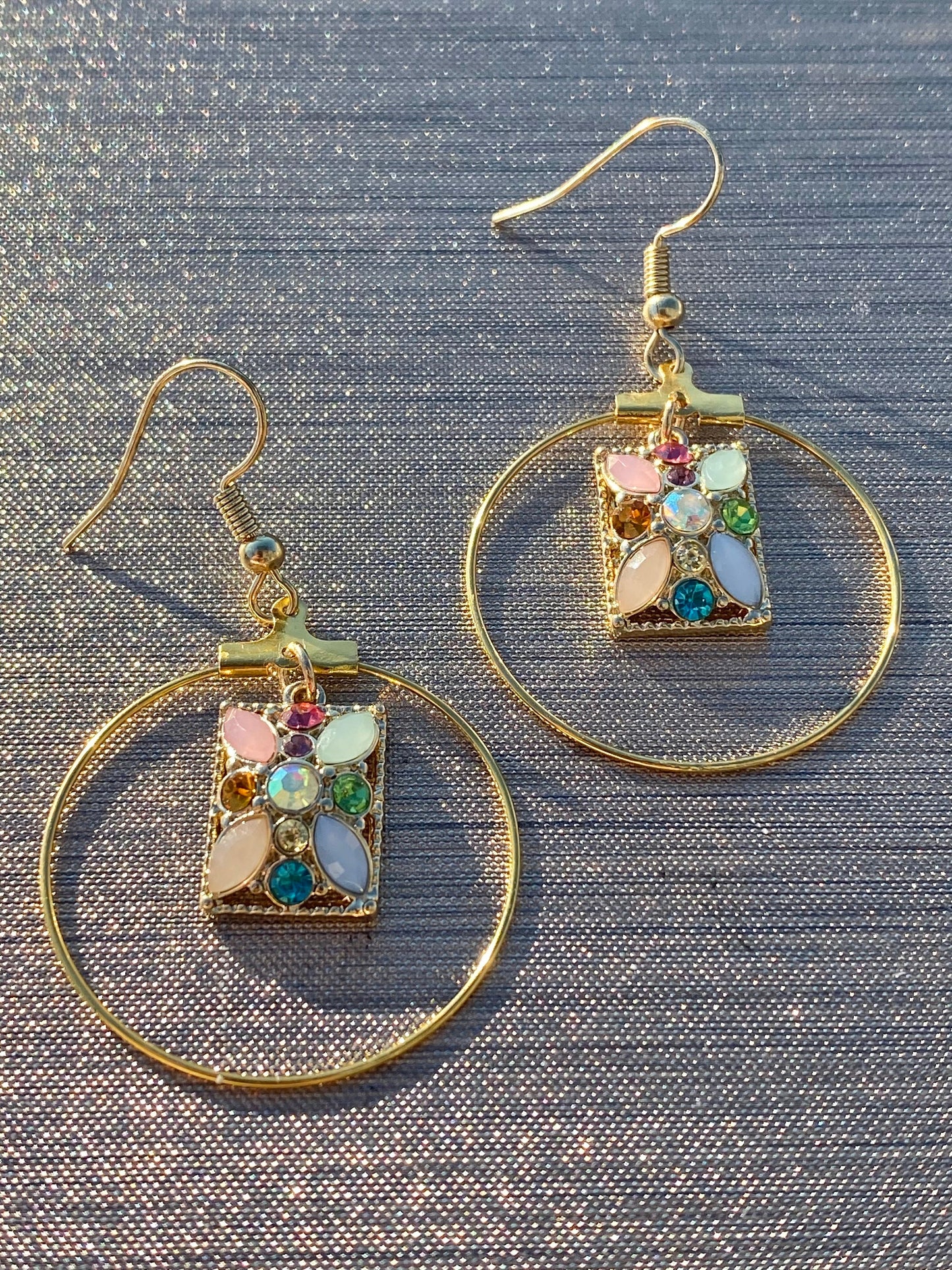 Pastel Rainbow Hoop Earrings