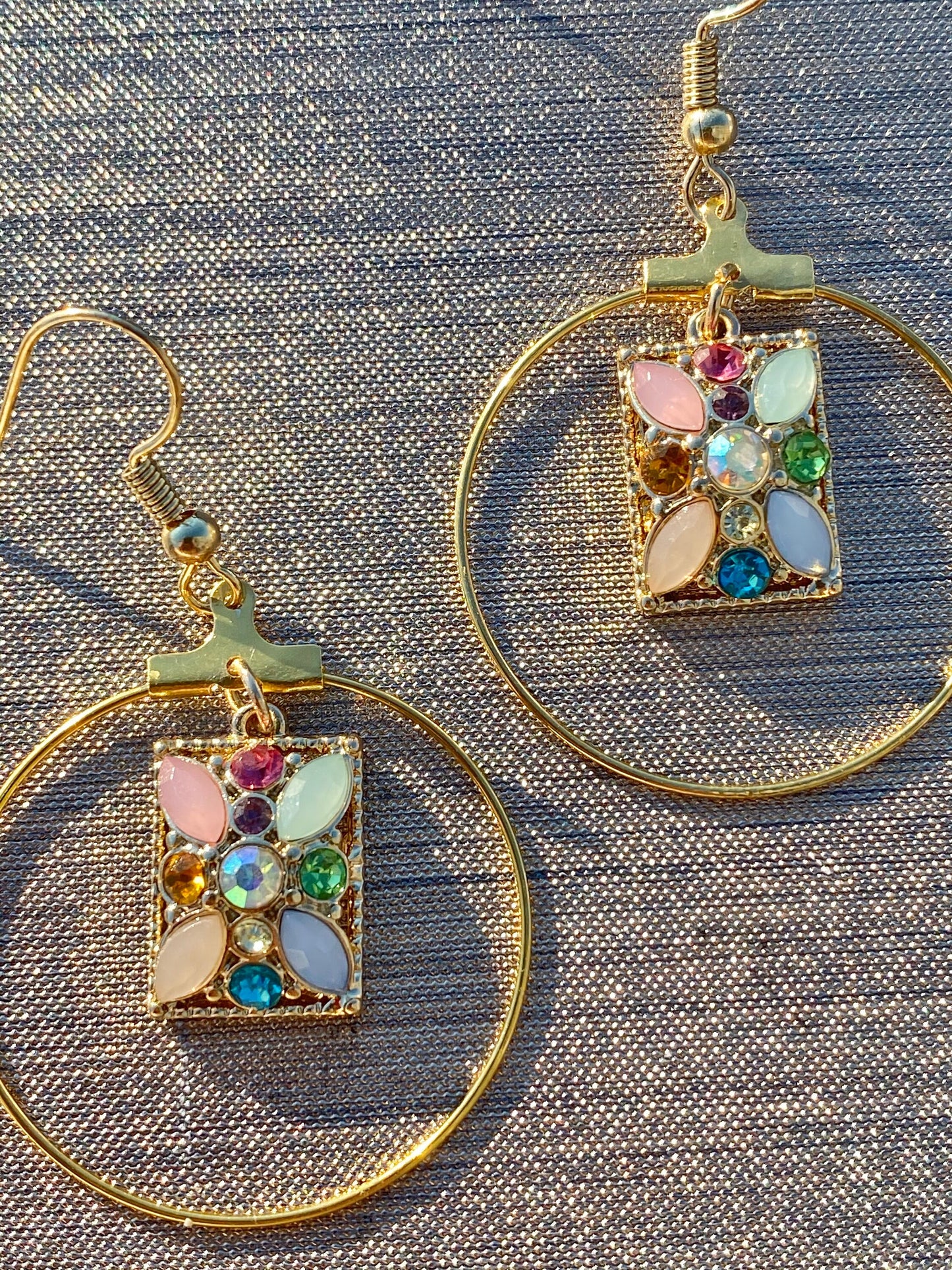 Pastel Rainbow Hoop Earrings