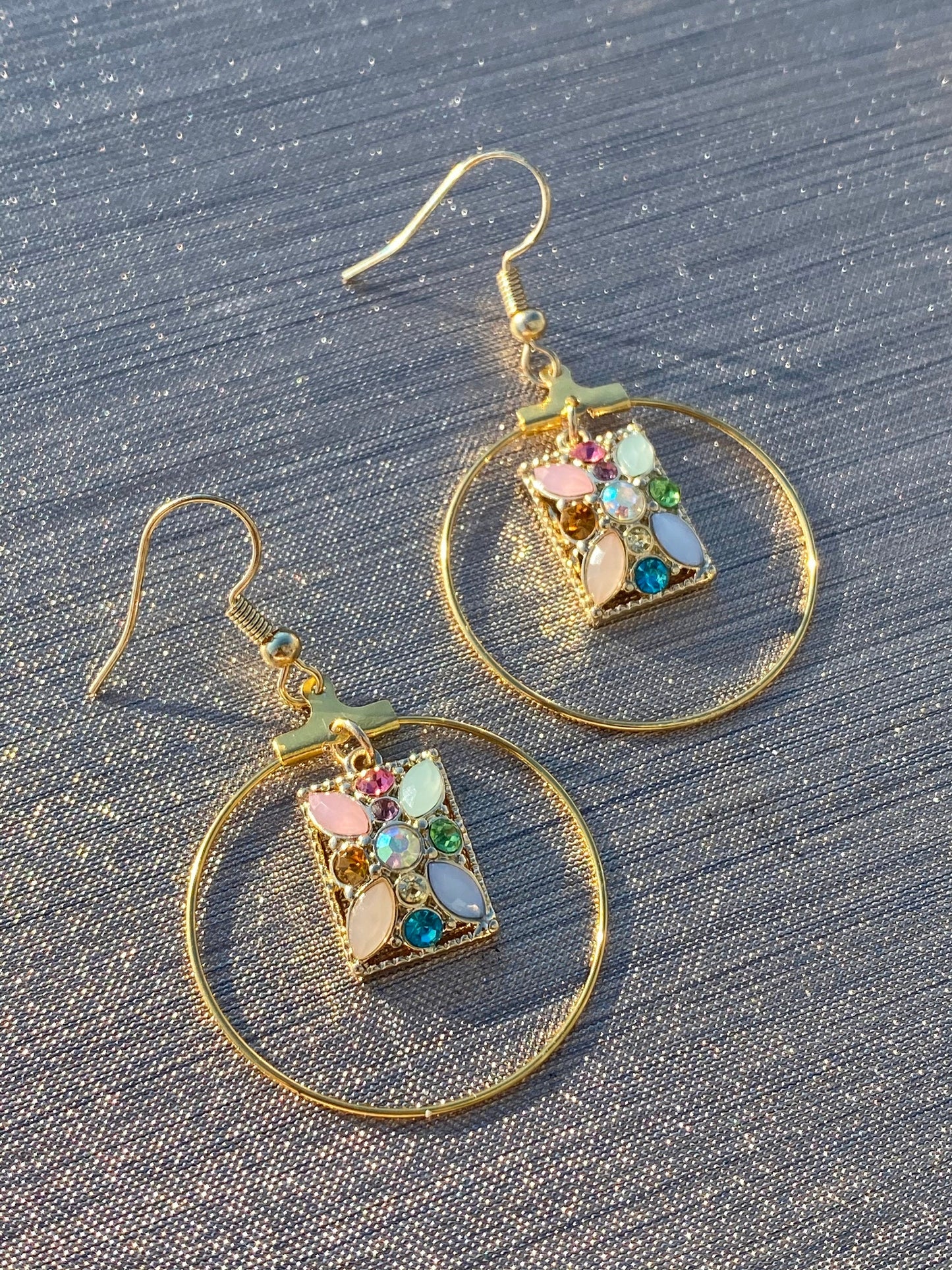 Pastel Rainbow Hoop Earrings