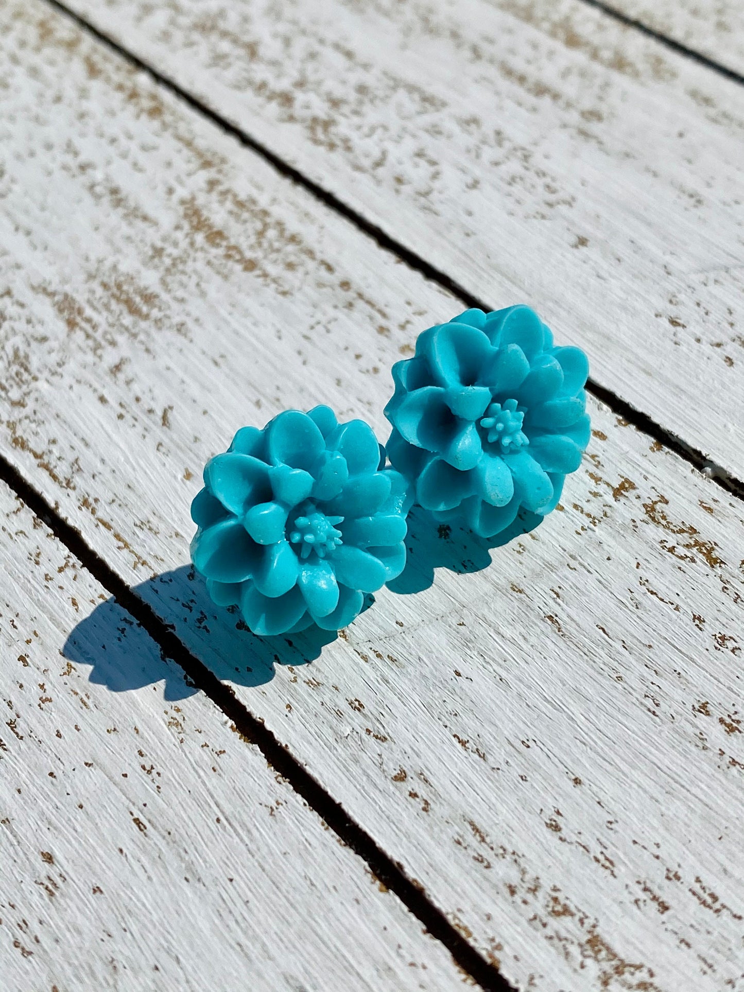 Blue Flower Stud Earrings