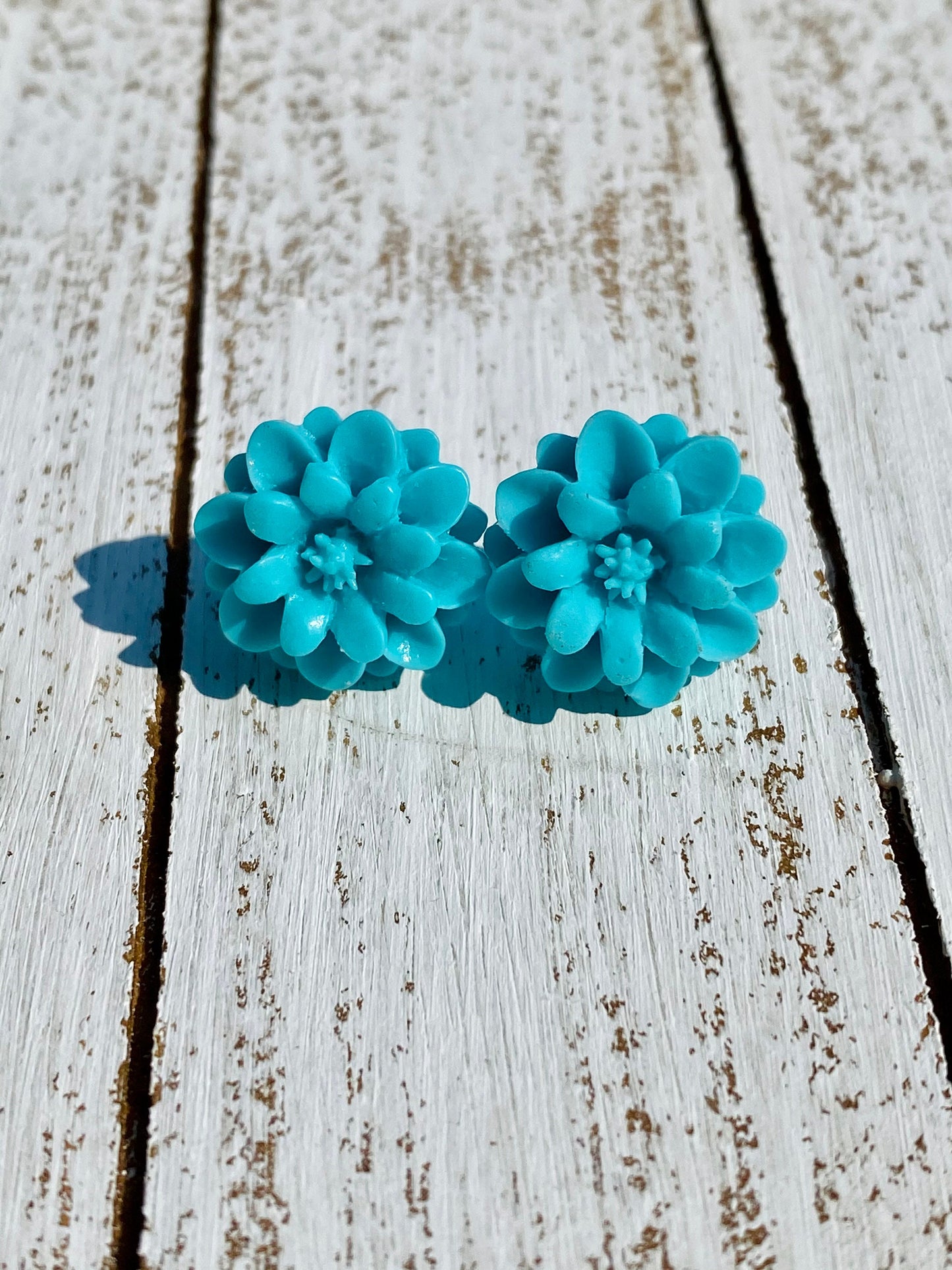 Blue Flower Stud Earrings