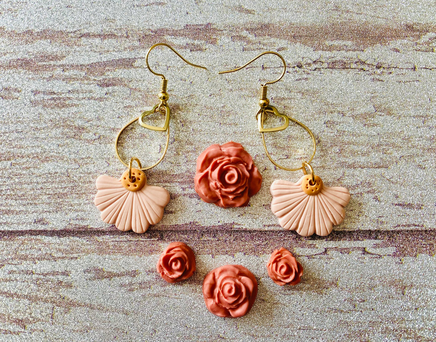 Half Daisy Drop Love Earrings