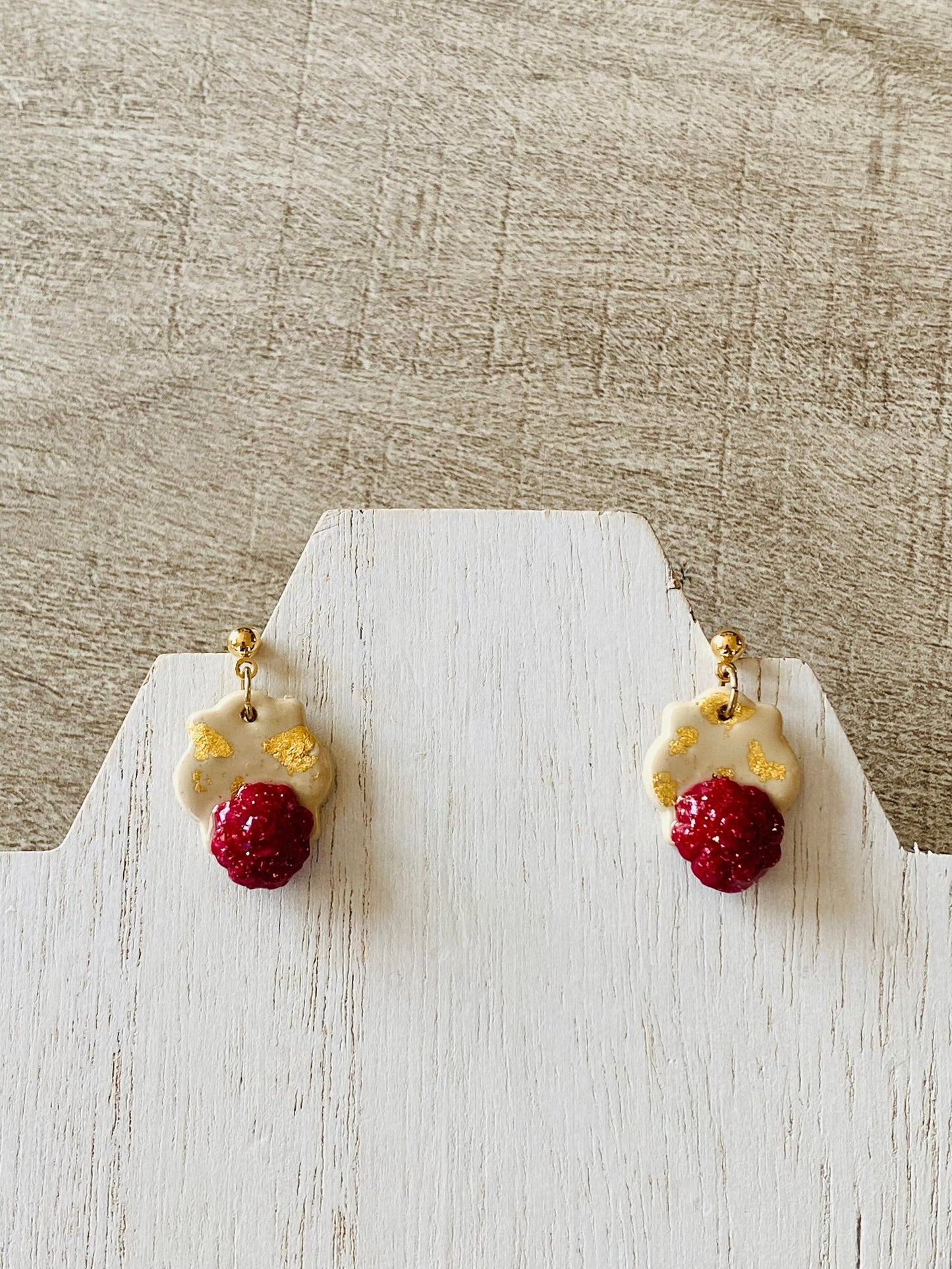 Burgundy Floral Cluster Earrings