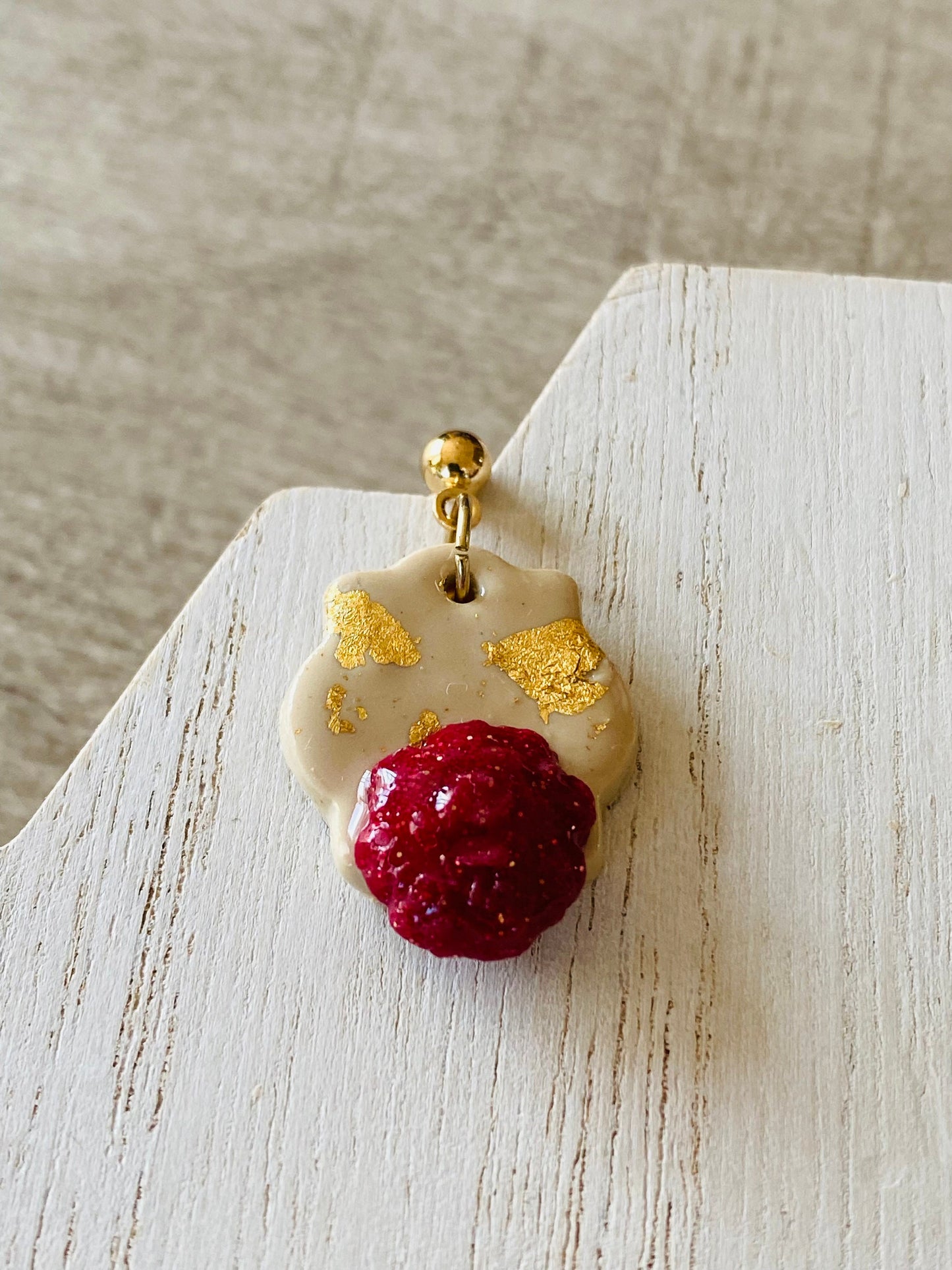 Burgundy Floral Cluster Earrings