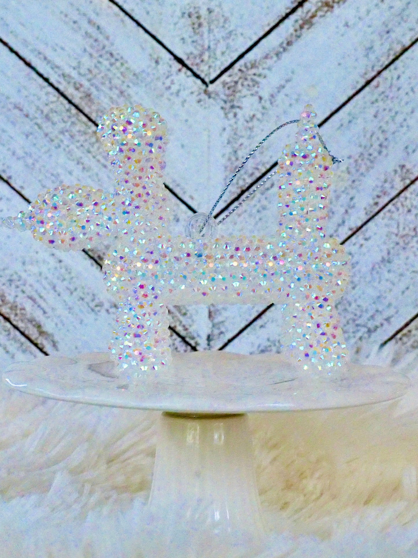 Rhinestoned Balloon Dog Ornament