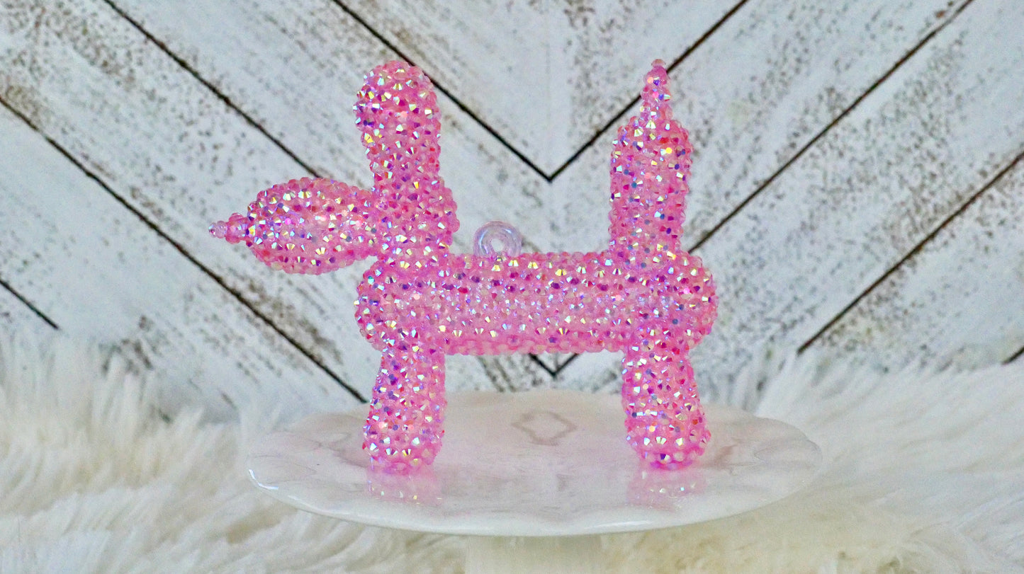 Rhinestoned Balloon Dog Ornament