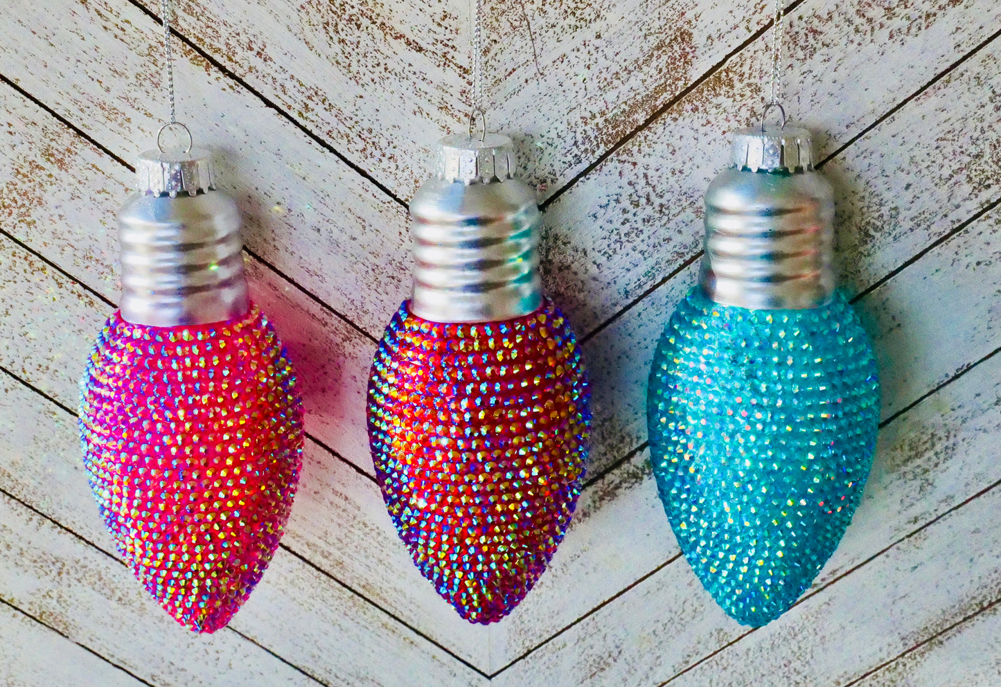 6" Rhinestone Christmas Bulb Ornament – Sparkly Holiday Decor