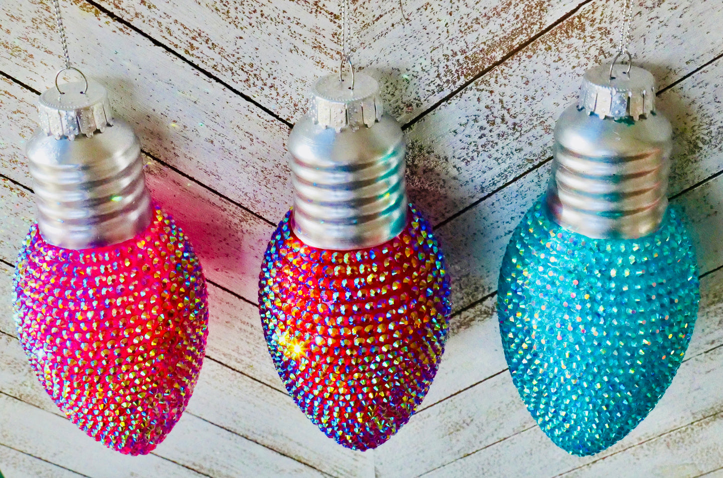 6" Rhinestone Christmas Bulb Ornament – Sparkly Holiday Decor