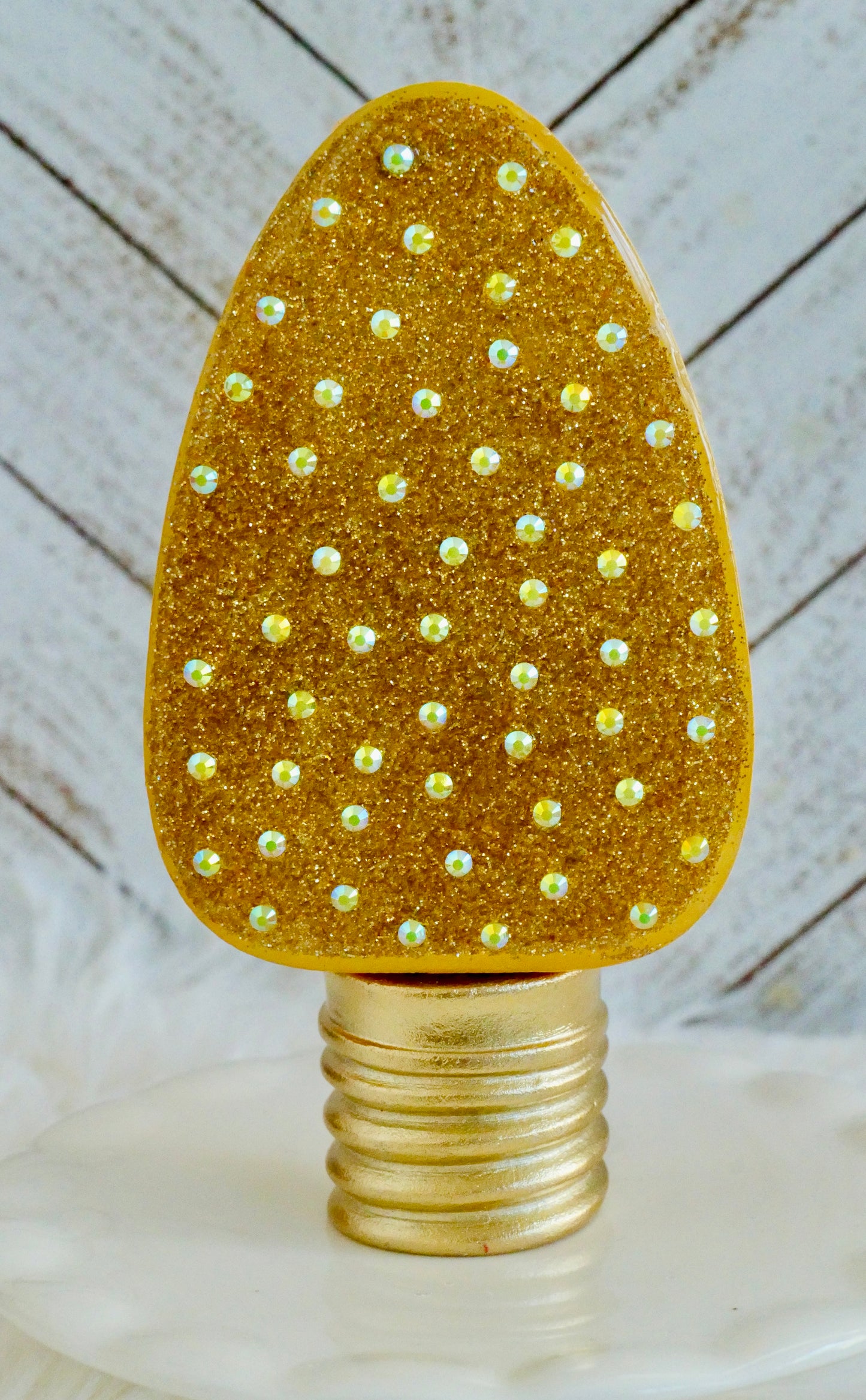 Rhinestone Christmas Bulb Tabletop Decoration