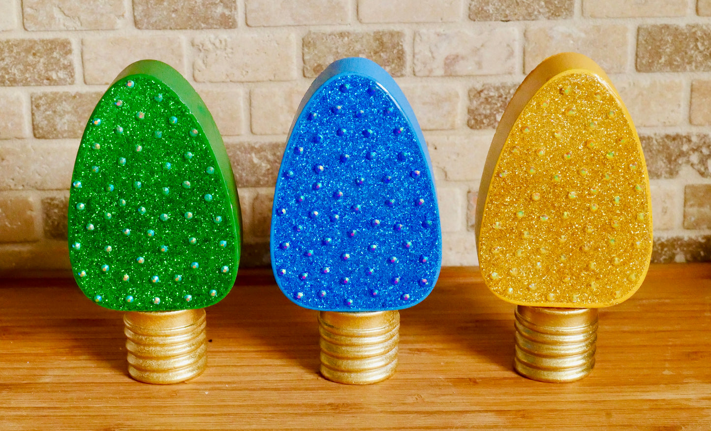 Rhinestone Christmas Bulb Tabletop Decoration