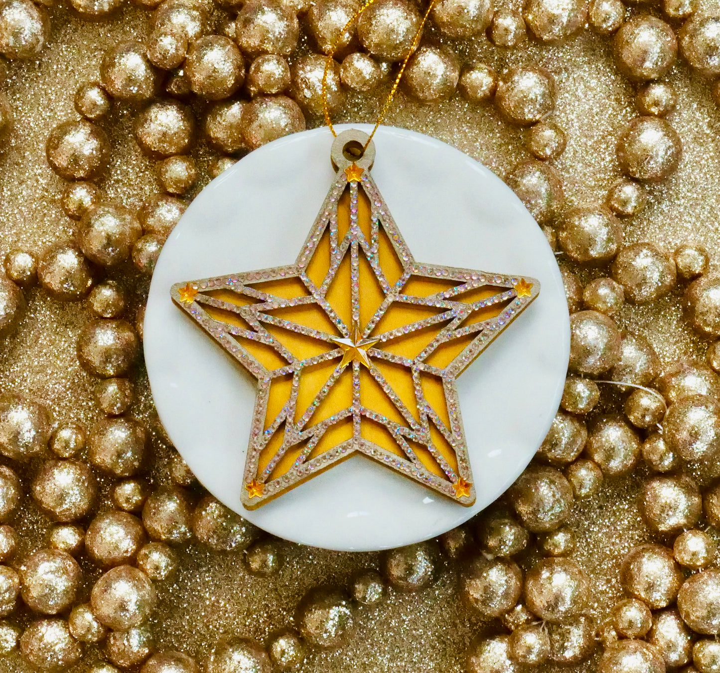 Rhinestone Star Ornament – Sparkly Christmas Tree Decor