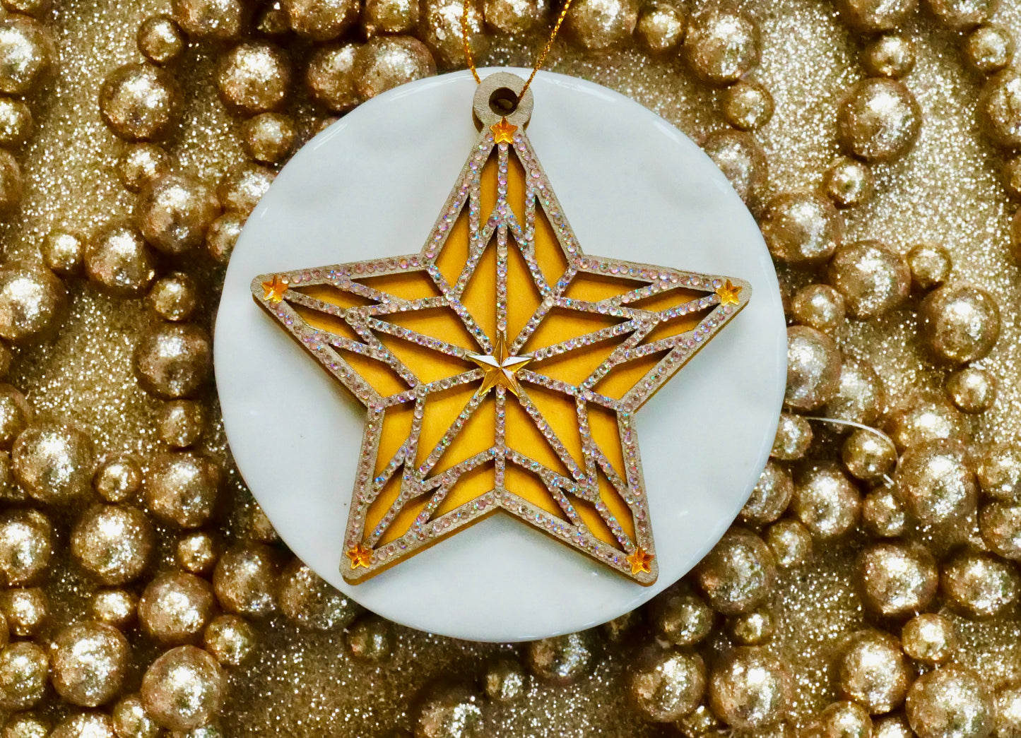 Rhinestone Star Ornament – Sparkly Christmas Tree Decor
