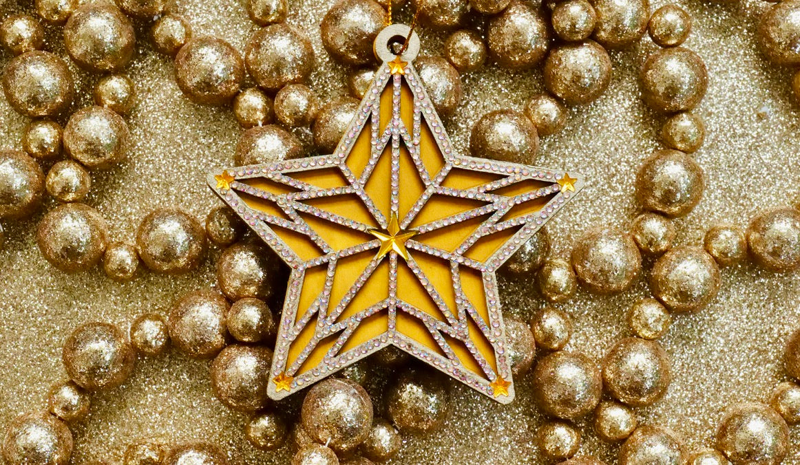 Rhinestone Star Ornament – Sparkly Christmas Tree Decor