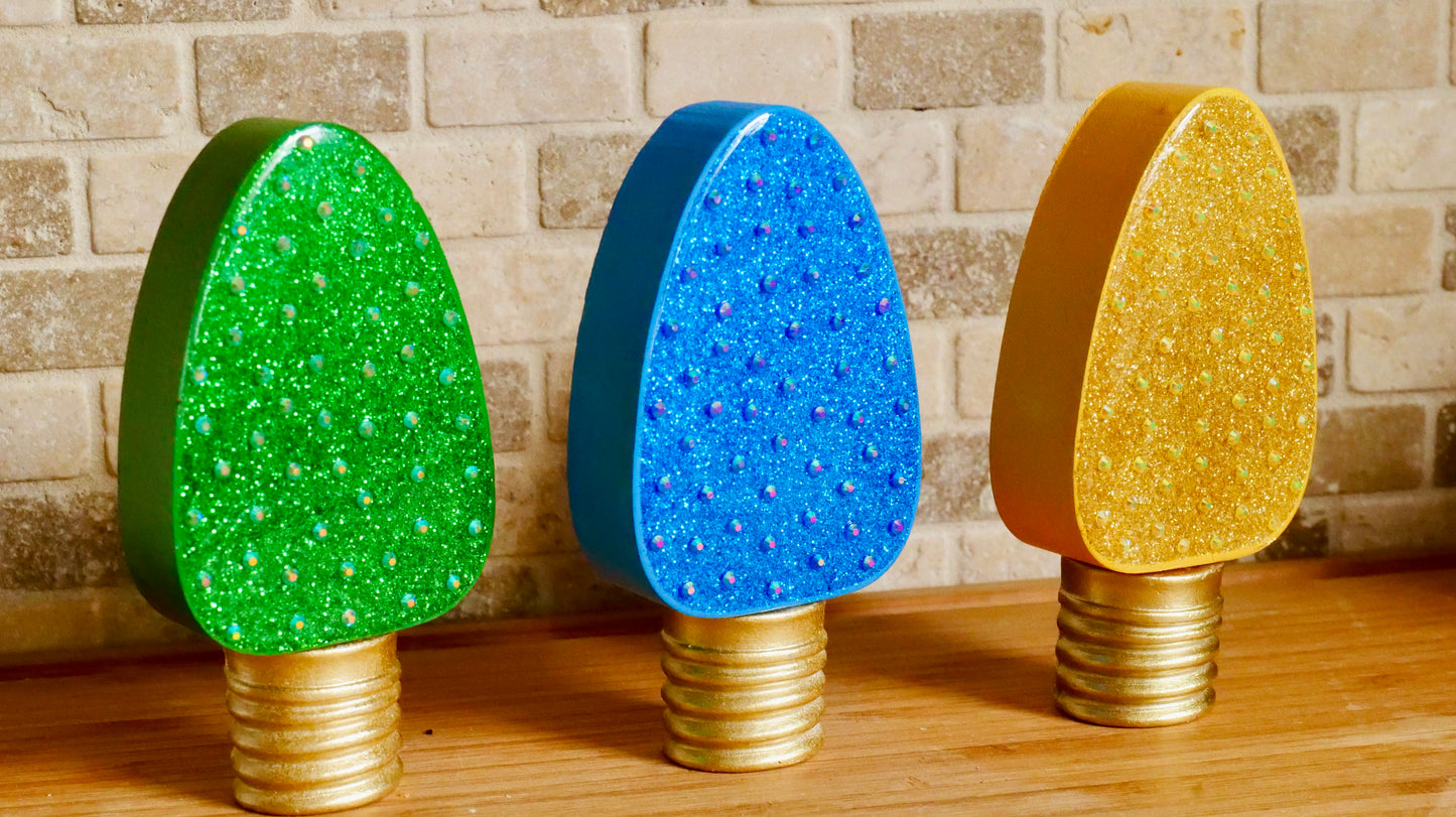 Rhinestone Christmas Bulb Tabletop Decoration