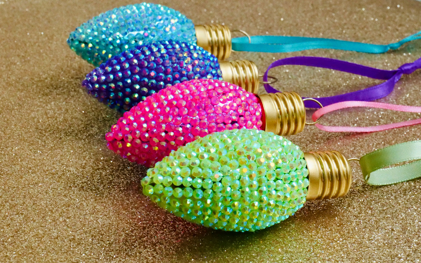 Rhinestone Christmas Bulb Ornament – Sparkly Holiday Decor