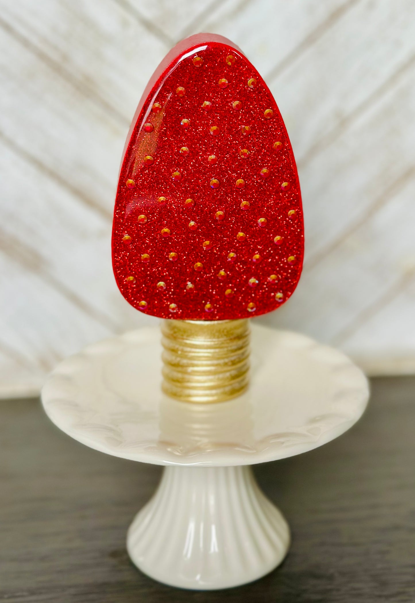 Rhinestone Christmas Bulb Tabletop Decoration