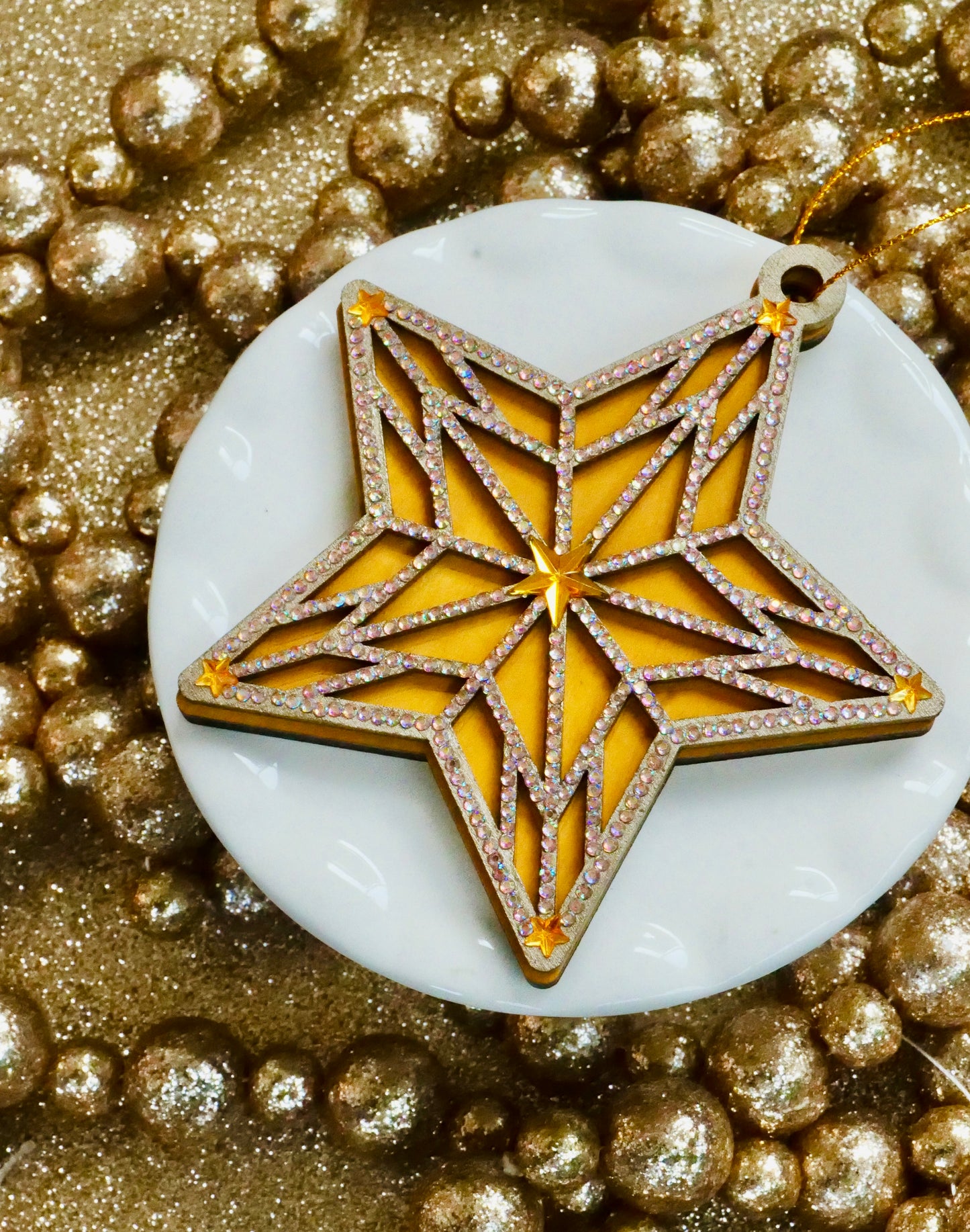 Rhinestone Star Ornament – Sparkly Christmas Tree Decor