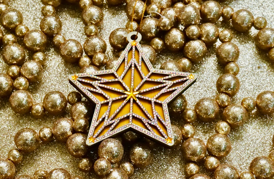 Rhinestone Star Ornament – Sparkly Christmas Tree Decor