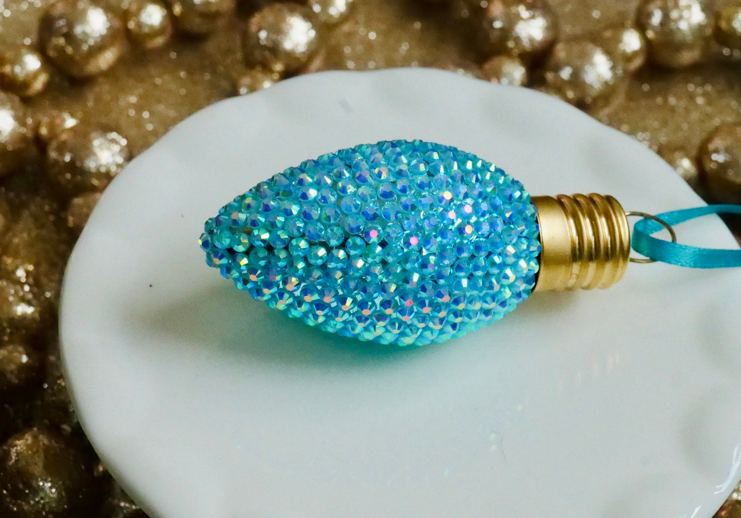 Rhinestone Christmas Bulb Ornament – Sparkly Holiday Decor