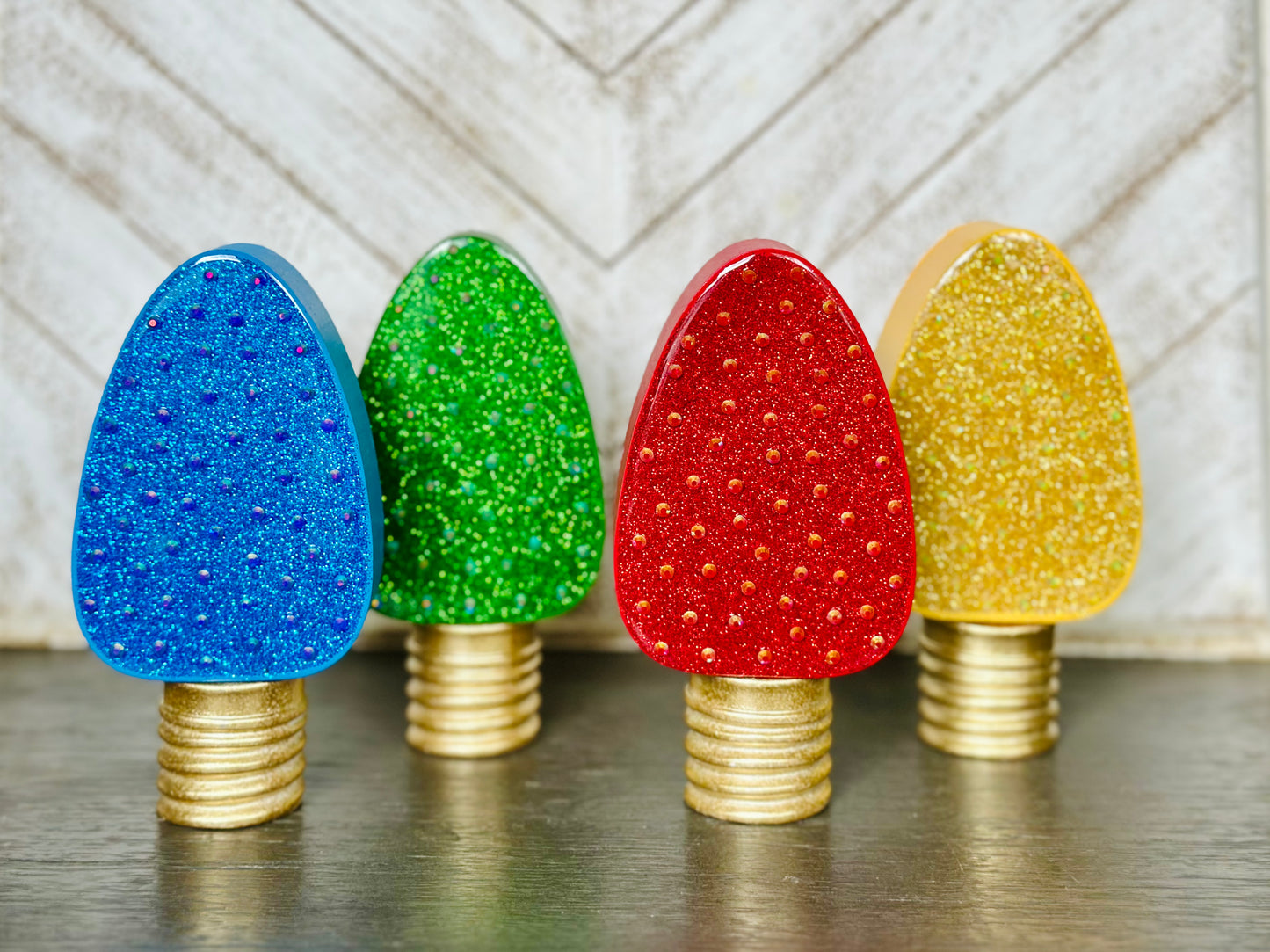 Rhinestone Christmas Bulb Tabletop Decoration