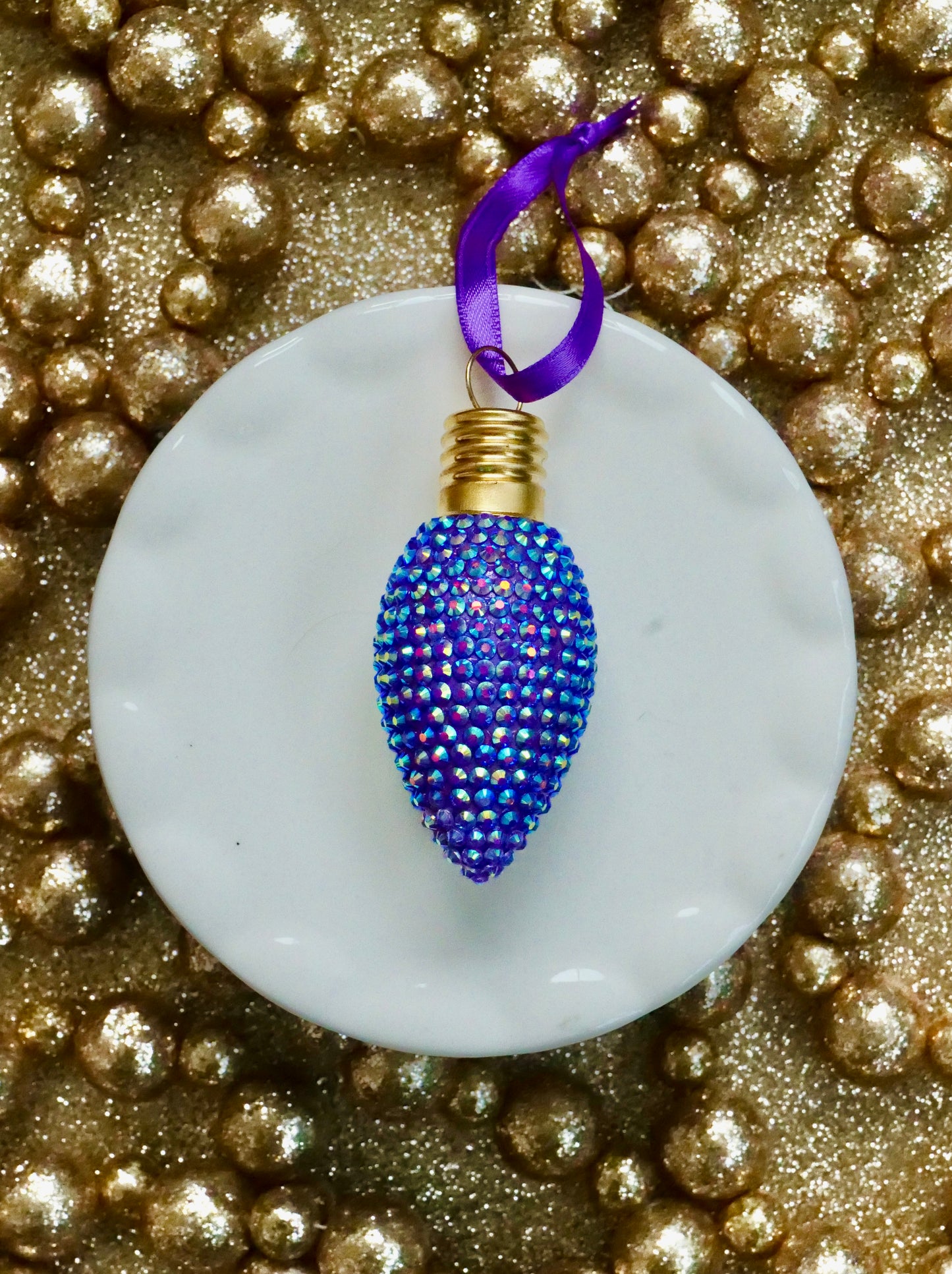 Rhinestone Christmas Bulb Ornament – Sparkly Holiday Decor