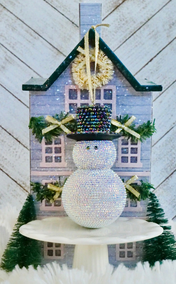 Rhinestone Snowman Ornament
