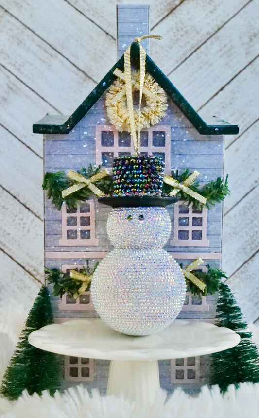 Rhinestone Snowman Ornament