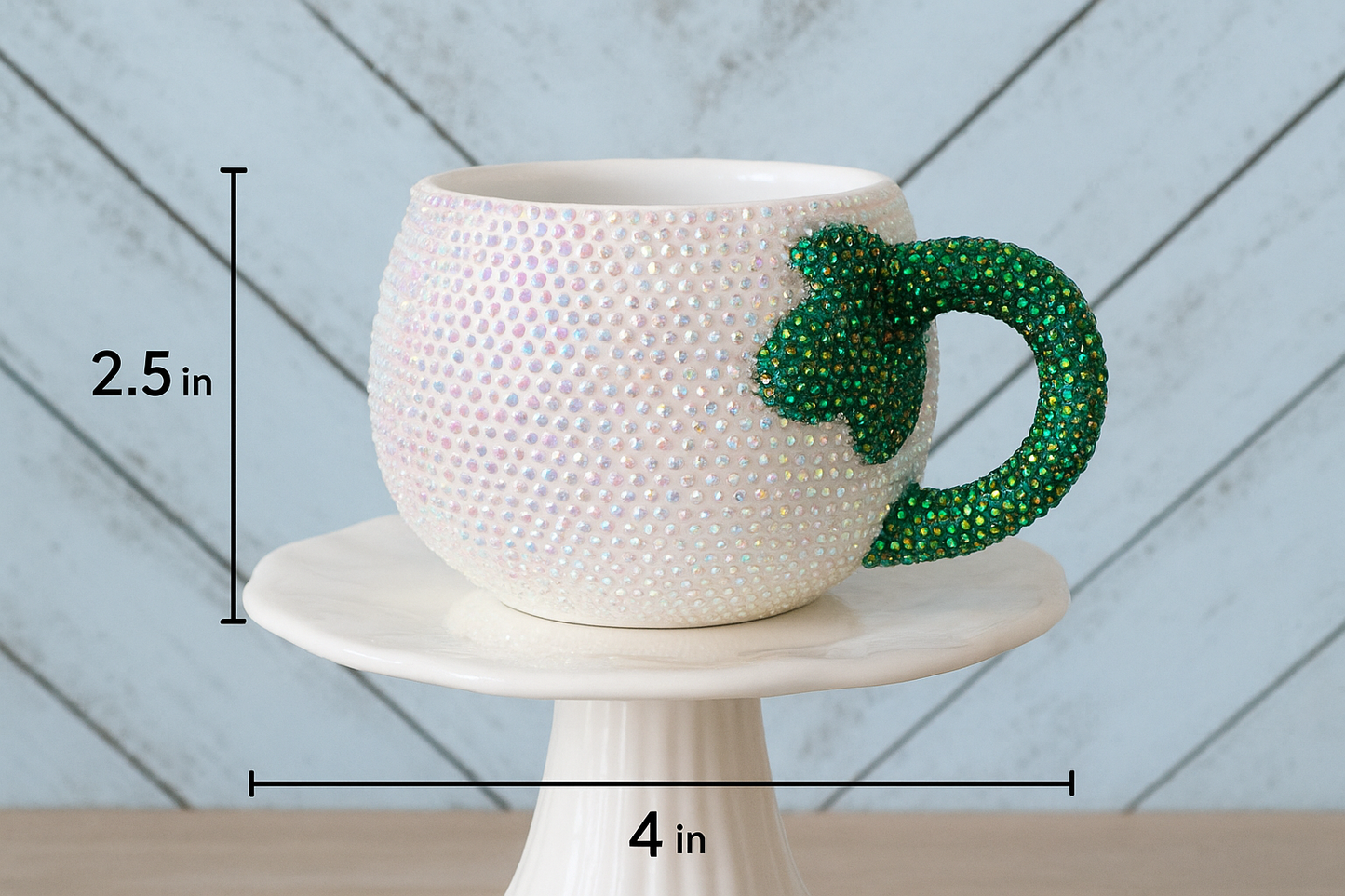 Mini Rhinestone Pumpkin Teacup – Sparkly Fall Crystal Decor