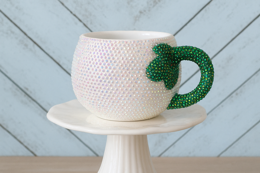 Mini Rhinestone Pumpkin Teacup – Sparkly Fall Crystal Decor