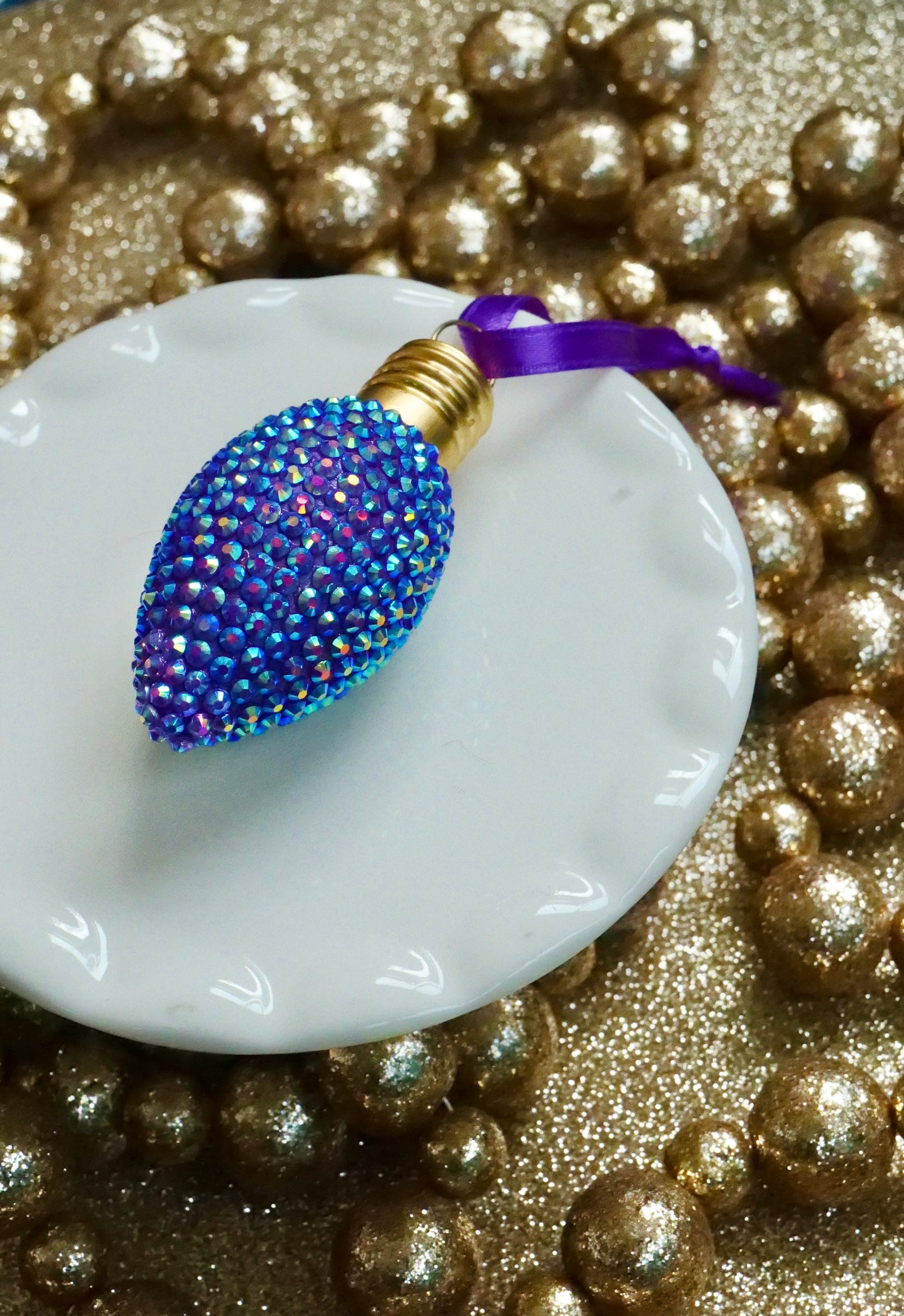 Rhinestone Christmas Bulb Ornament – Sparkly Holiday Decor