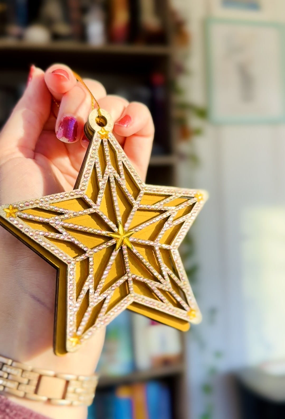 Rhinestone Star Ornament – Sparkly Christmas Tree Decor