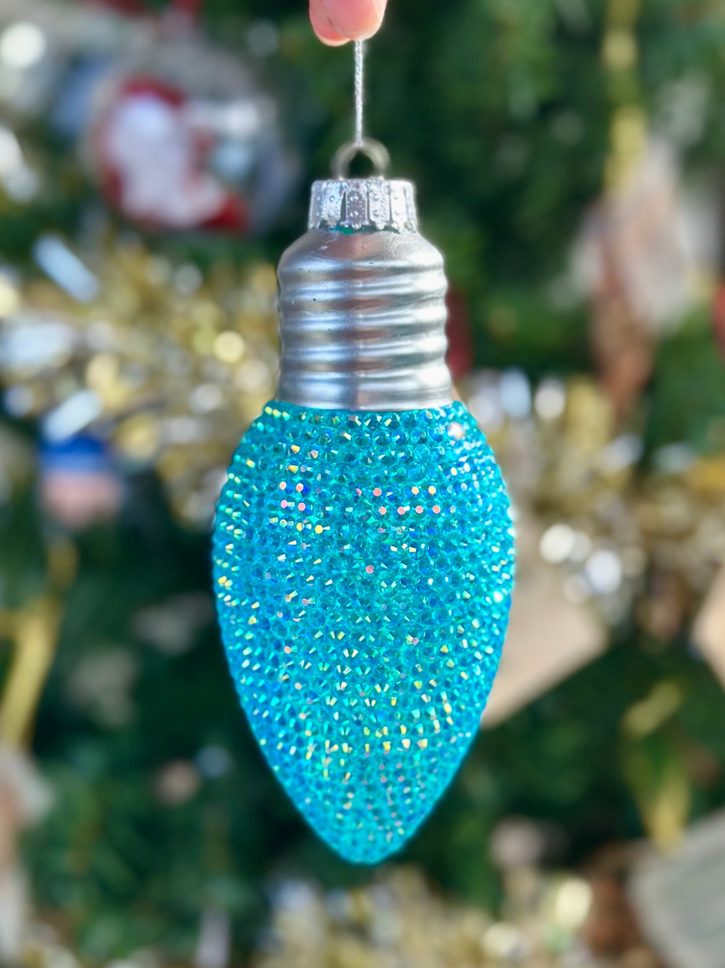 6" Rhinestone Christmas Bulb Ornament – Sparkly Holiday Decor