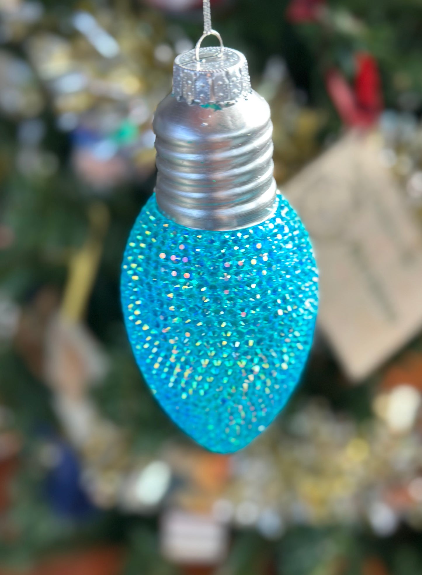6" Rhinestone Christmas Bulb Ornament – Sparkly Holiday Decor