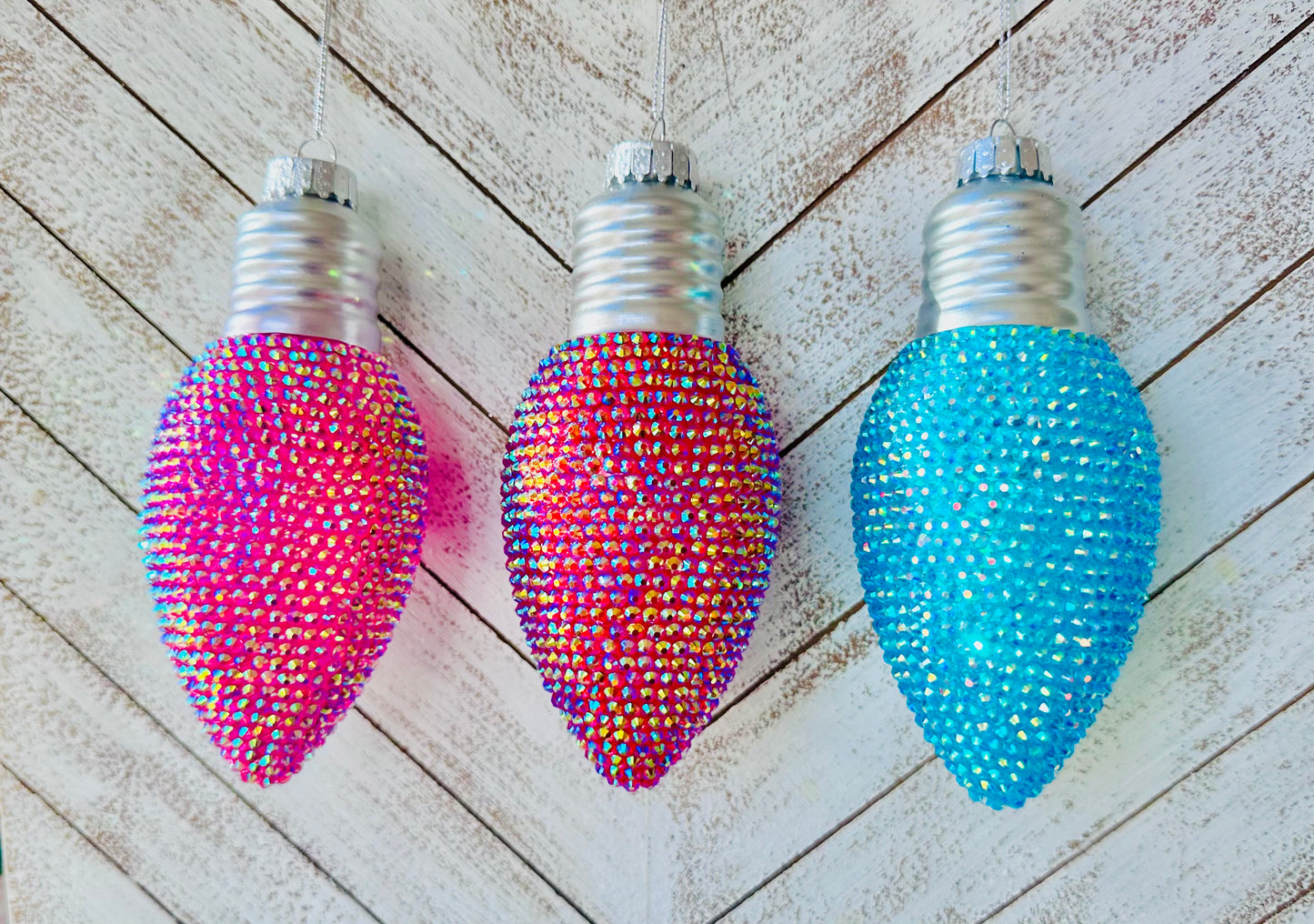 6" Rhinestone Christmas Bulb Ornament – Sparkly Holiday Decor