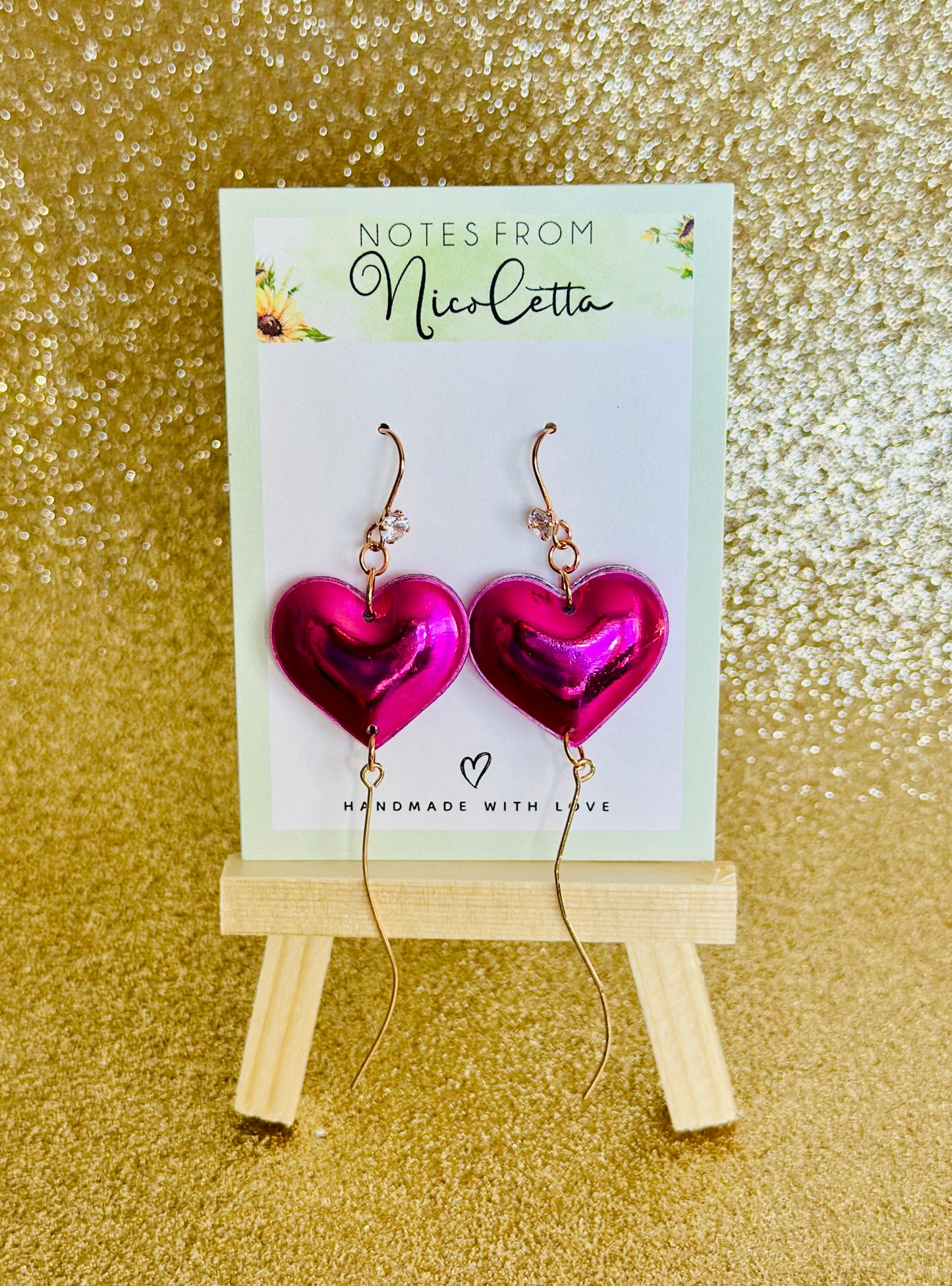 3D Balloon Heart Earrings