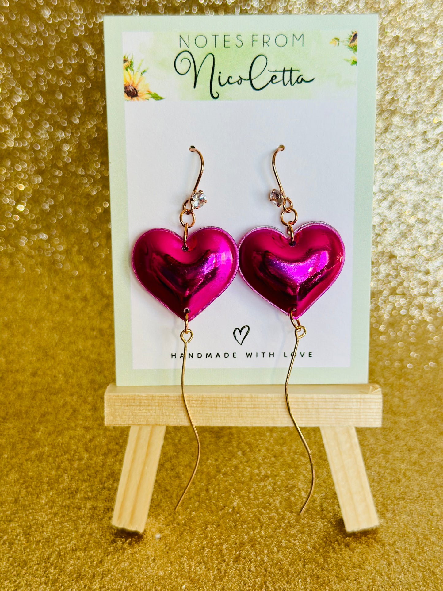 3D Balloon Heart Earrings