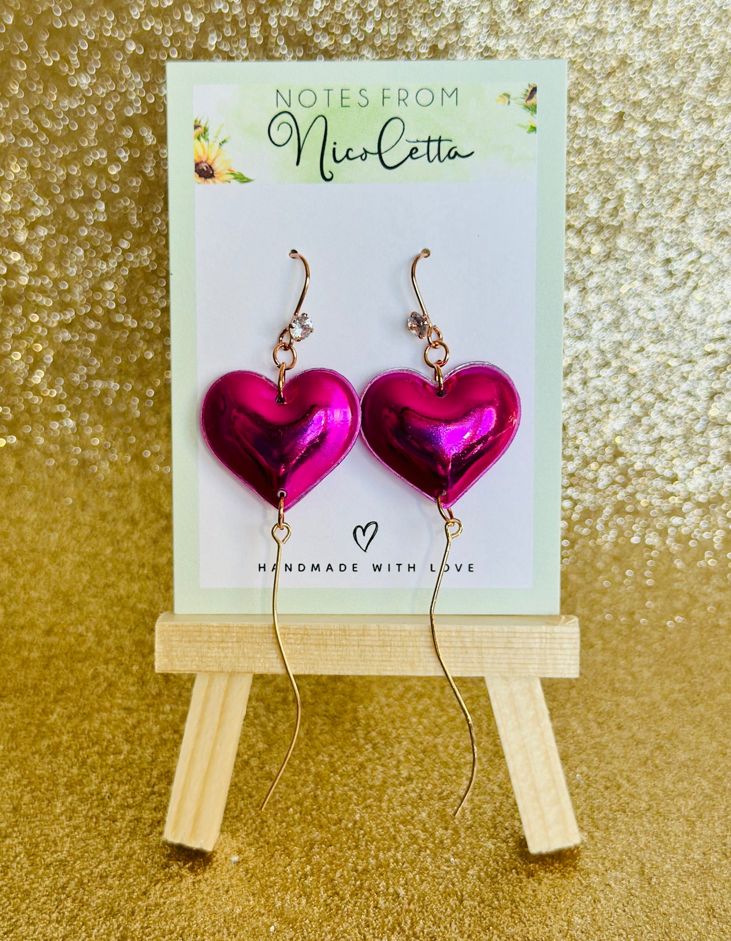 3D Balloon Heart Earrings