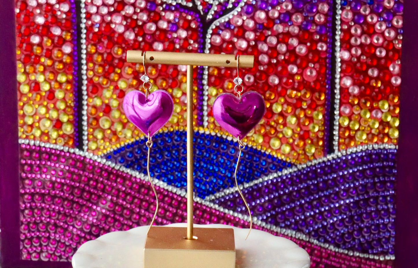 3D Balloon Heart Earrings