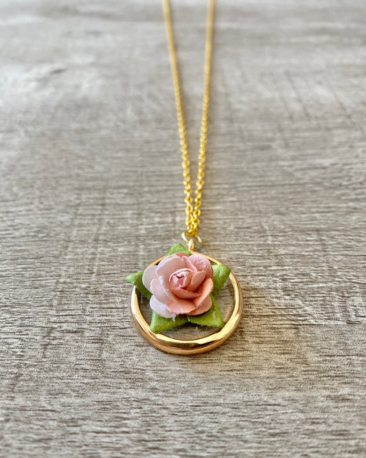 Resin Rose Necklace