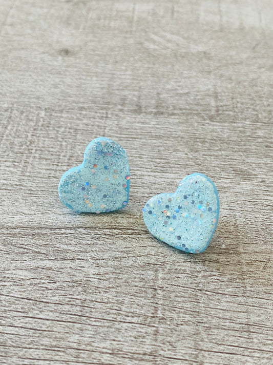 Cinderella Blue Heart Studs