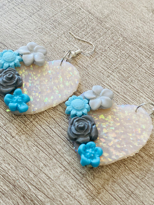 Iridescent Floral Earrings