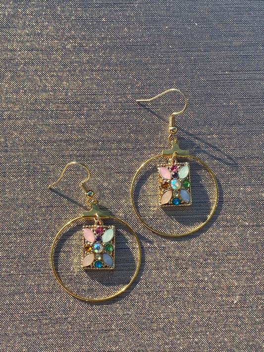 Pastel Rainbow Hoop Earrings